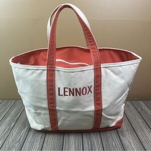 L.L. Bean Boat and Tote Open Canvas Embroidered Bag Made in USA